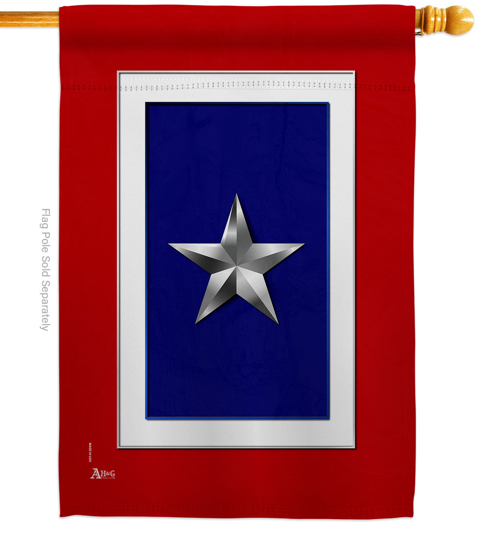 28 x 40 in. Silver Star House Flag Armed Forces Military Service Double-Sided Decorative Vertical Flags Decoration Banner Garden Yard Gift