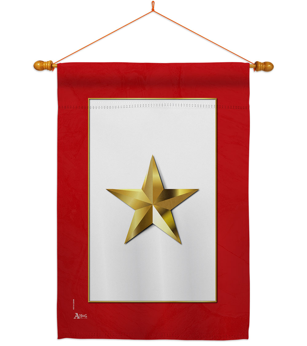 28 x 40 in. Gold Star House Flag Set Armed Forces Military Service Double-Sided Decorative Vertical Flags & Decoration Banner Garden Yard Gift