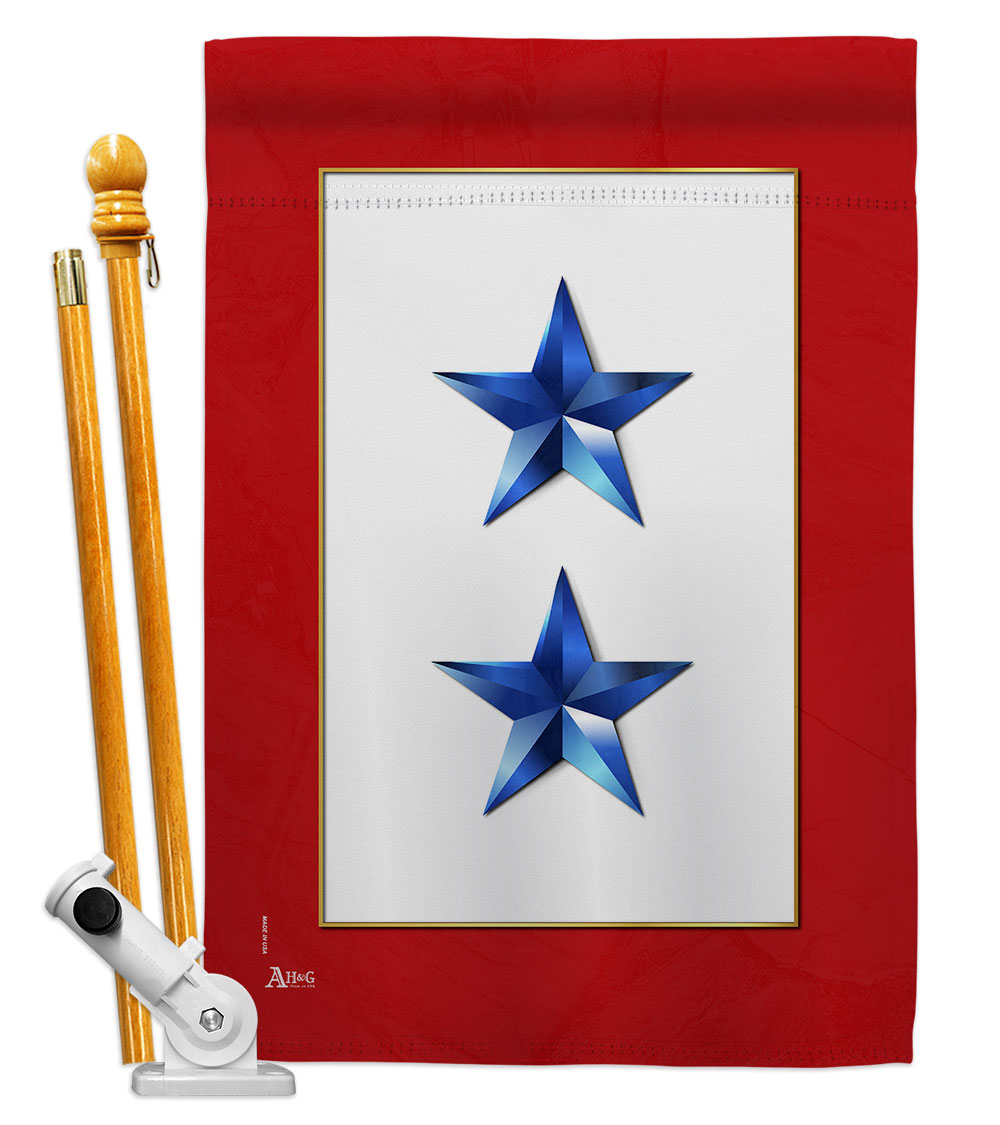 28 x 40 in. 2 Blue Stars House Flag Set Armed Forces Military Service Double-Sided Decorative Vertical Flags & Decoration Banner Garden Yard Gift
