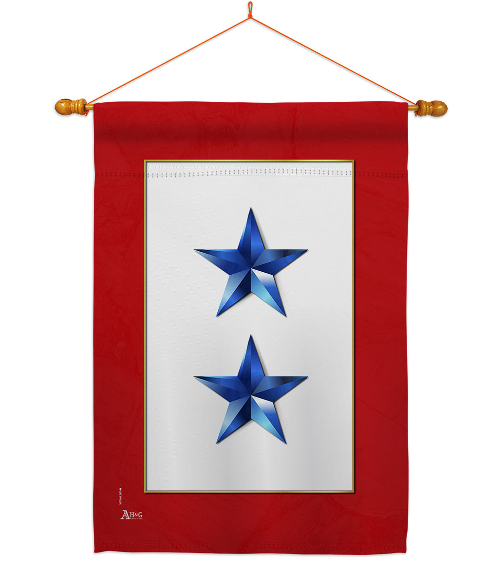 28 x 40 in. 2 Blue Stars House Flag Set Armed Forces Military Service Double-Sided Decorative Vertical Flags & Decoration Banner Garden Yard Gift