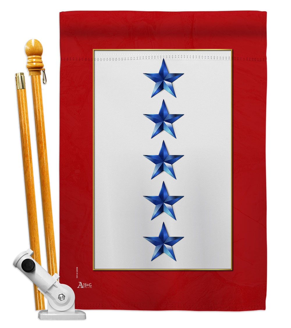28 x 40 in. Five Blue Stars House Flag Set Armed Forces Military Service Double-Sided Decorative Vertical Flags & Decoration Banner Garden Yard Gift