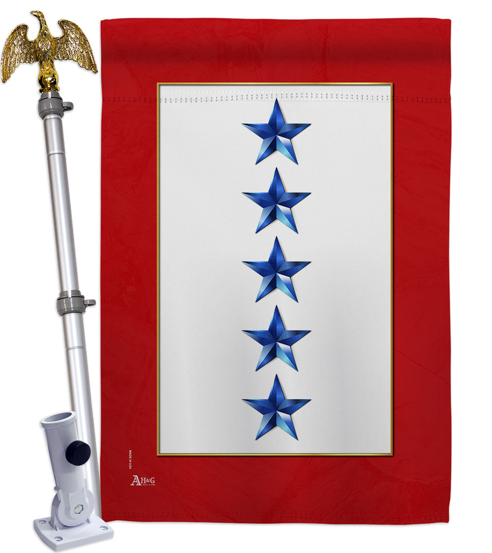 28 x 40 in. Five Blue Stars House Flag Set Armed Forces Military Service Double-Sided Decorative Vertical Flags & Decoration Banner Garden Yard Gift