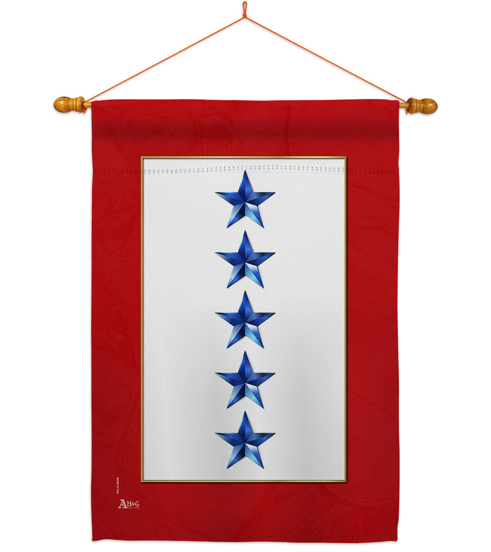 28 x 40 in. Five Blue Stars House Flag Set Armed Forces Military Service Double-Sided Decorative Vertical Flags & Decoration Banner Garden Yard Gift