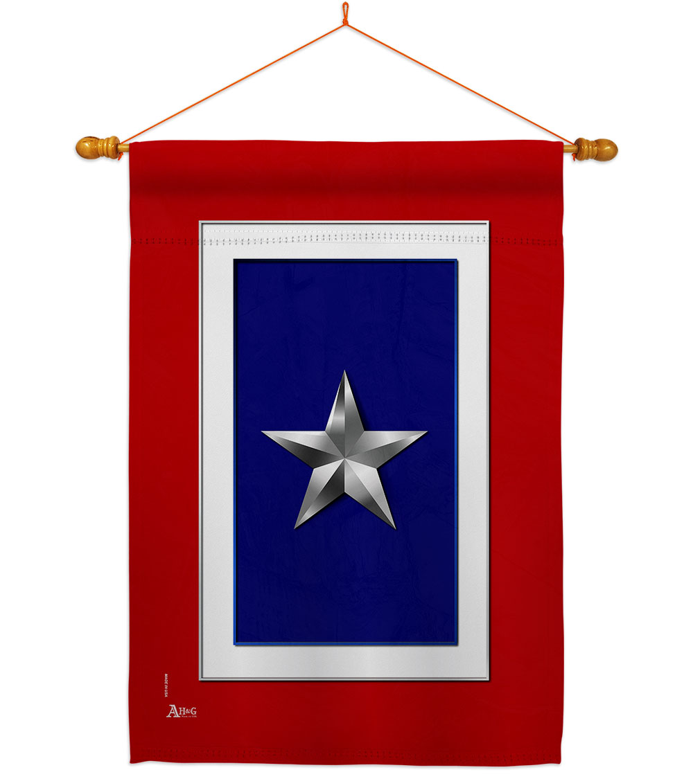 28 x 40 in. Silver Star House Flag Set Armed Forces Military Service Double-Sided Decorative Vertical Flags & Decoration Banner Garden Yard Gift