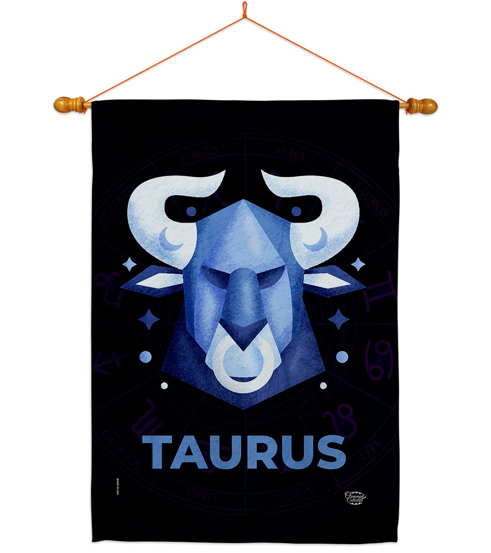 28 x 40 in. Taurus House Flag Set Interests Zodiac Double-Sided Decorative Vertical Flags & Decoration Banner Garden Yard Gift
