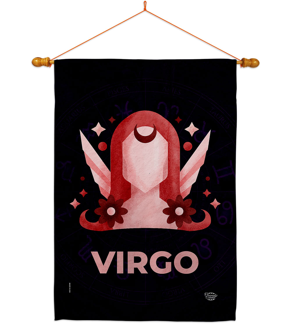 28 x 40 in. Virgo House Flag Set Interests Zodiac Double-Sided Decorative Vertical Flags & Decoration Banner Garden Yard Gift