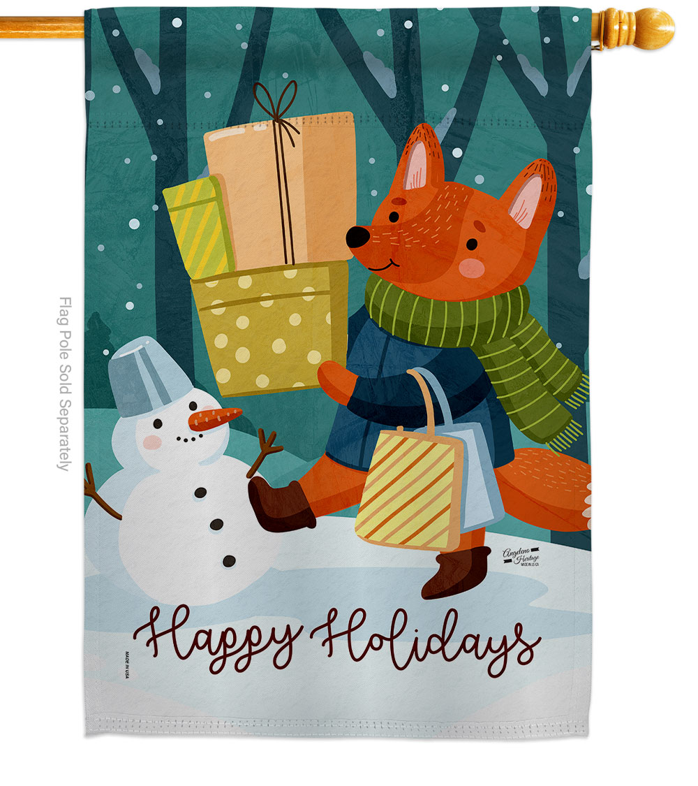 28 x 40 in. Ready for Holiday House Flag Wintertime Winter Wonderland Double-Sided Decorative Vertical Flags Decoration Banner Garden Yard Gift