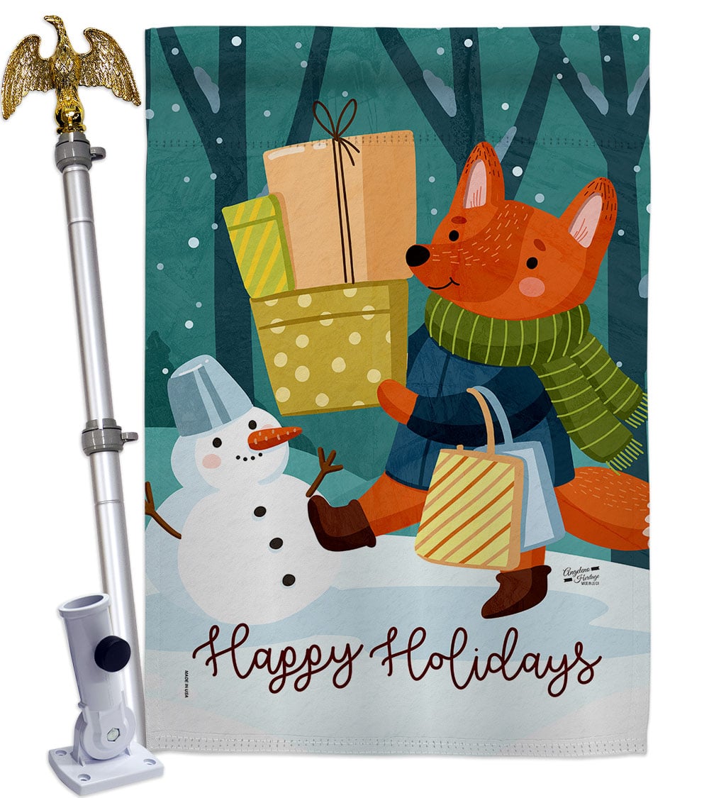 28 x 40 in. Ready for Holiday House Flag Set Wintertime Winter Wonderland Double-Sided Decorative Vertical Flags & Decoration Banner Garden Yard Gift