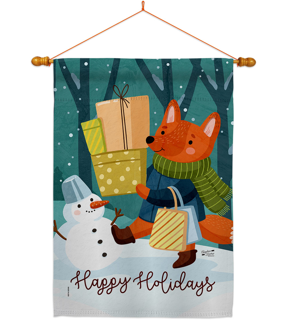 28 x 40 in. Ready for Holiday House Flag Set Wintertime Winter Wonderland Double-Sided Decorative Vertical Flags & Decoration Banner Garden Yard Gift