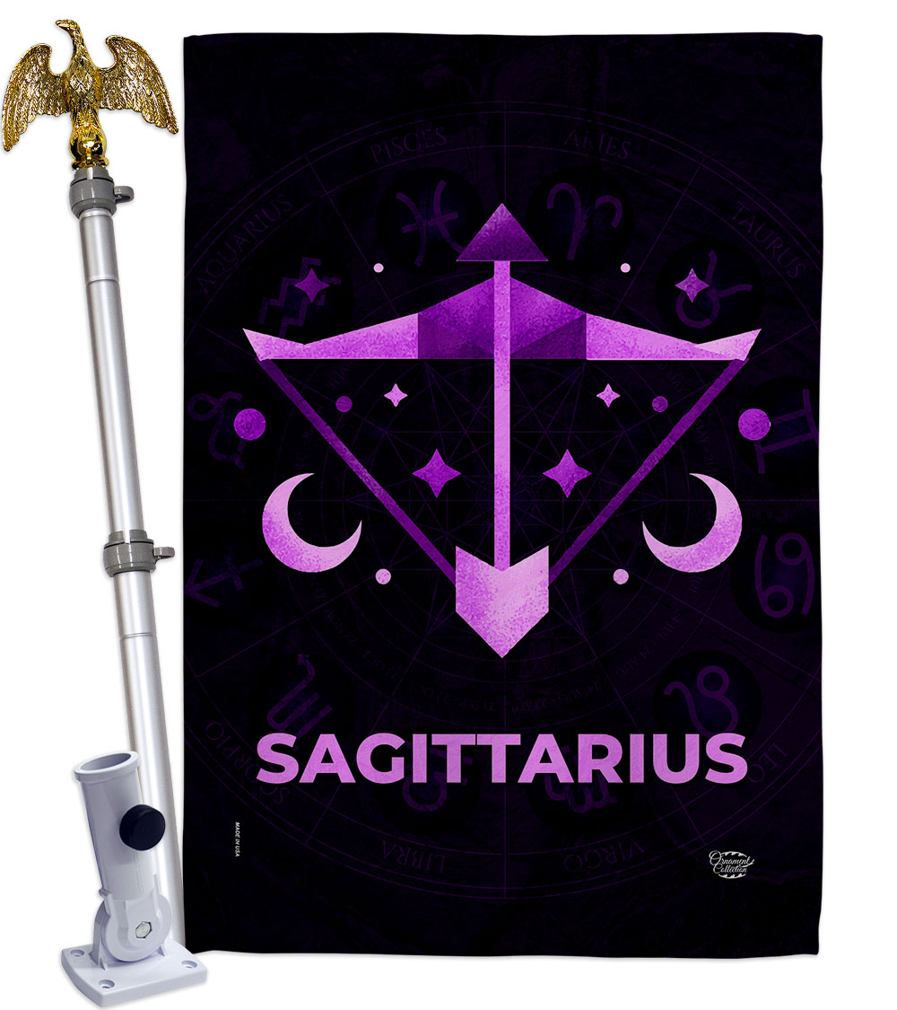 HS190031-BO-02 28 x 40 in. Sagittarius House Flag Set Interests Zodiac Double-Sided Decorative Vertical Flags & Decoration Banner Garden Yard Gift