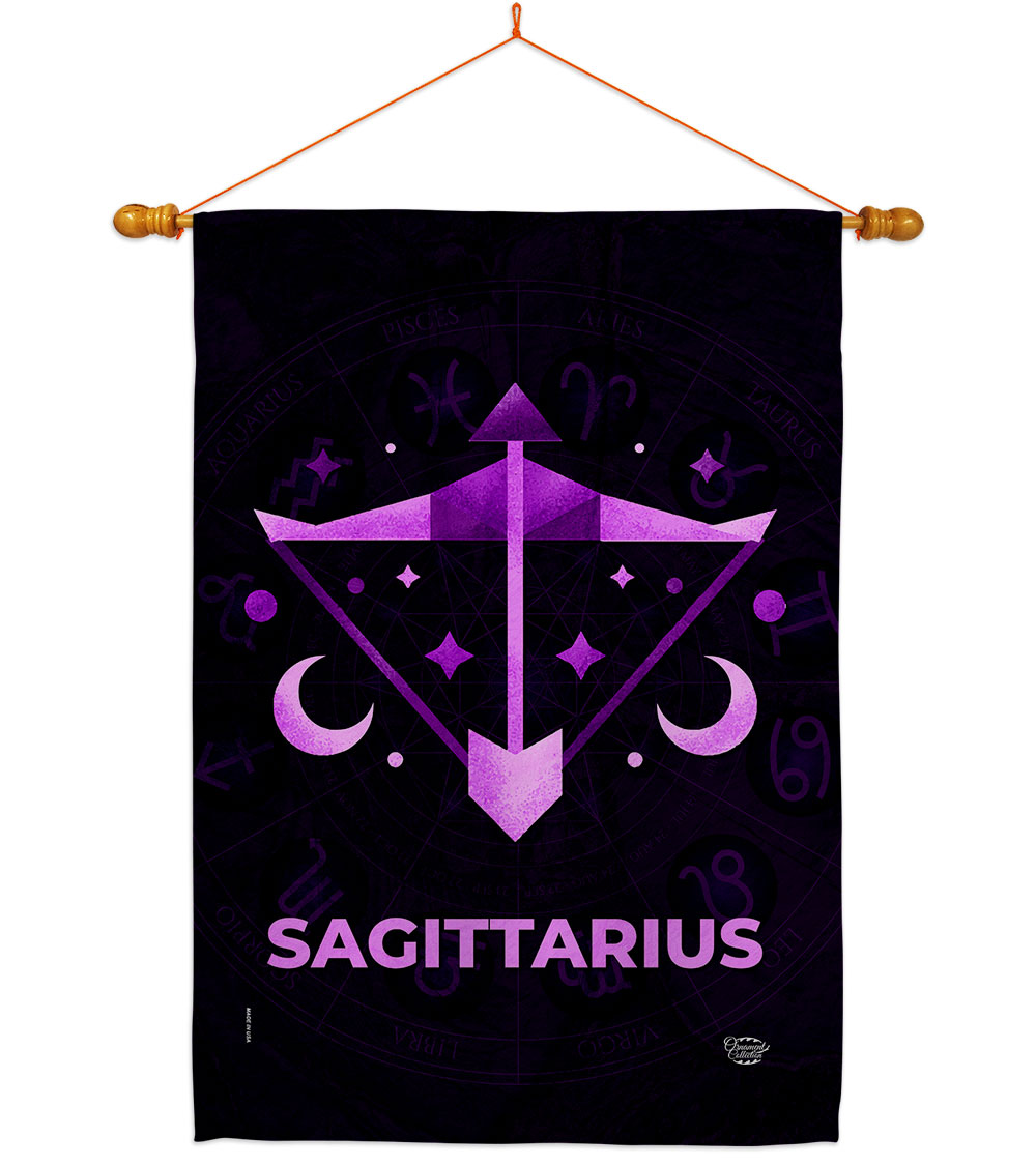 HS190031-BO-03 28 x 40 in. Sagittarius House Flag Set Interests Zodiac Double-Sided Decorative Vertical Flags & Decoration Banner Garden Yard Gift