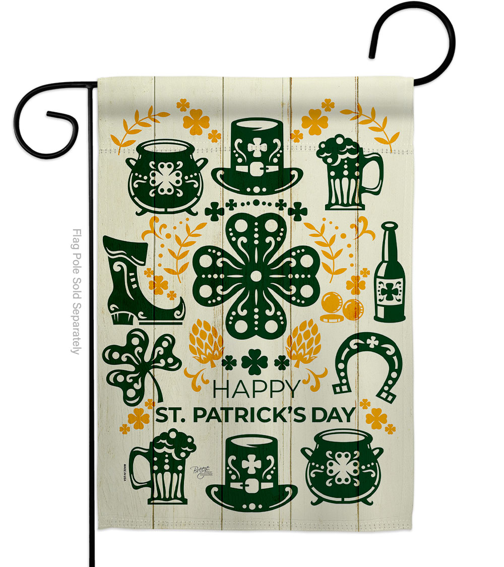 13 x 18.5 in. Irish for A Day Garden Flag for Springtime St Patrick Double-Sided Decorative Vertical Flags & House Decoration Banner Yard Gift