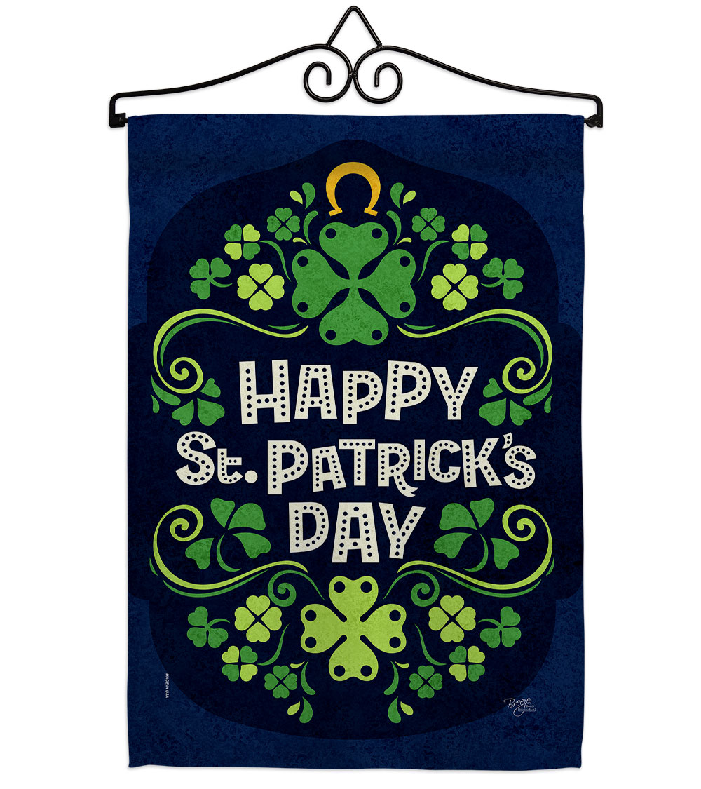 13 x 18.5 in. Lucky St Paricks Garden Flag Set for Springtime Patrick Double-Sided Decorative Vertical Flags & House Decoration Banner Yard Gift