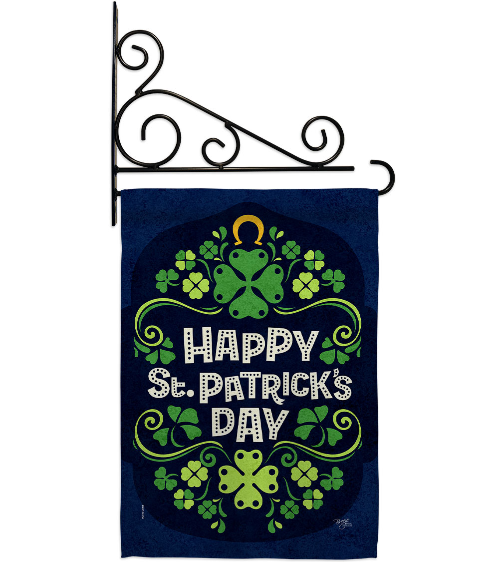 13 x 18.5 in. Lucky St Paricks Garden Flag Set for Springtime Patrick Double-Sided Decorative Vertical Flags & House Decoration Banner Yard Gift