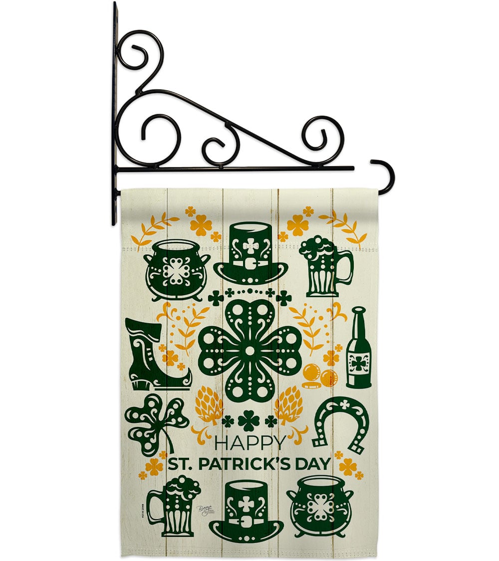 13 x 18.5 in. Irish for A Day Garden Flag Set for Springtime St Patrick Double-Sided Decorative Vertical Flags & House Decoration Banner Yard Gift