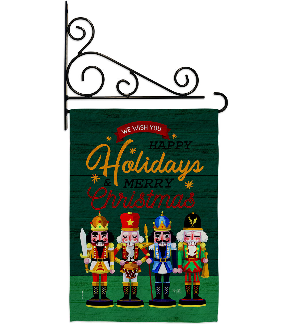 13 x 18.5 in. Nutcracker Holiday Garden Flag Set for Wintertime Christmas Double-Sided Decorative Vertical Flags & House Decoration Banner Yard Gift