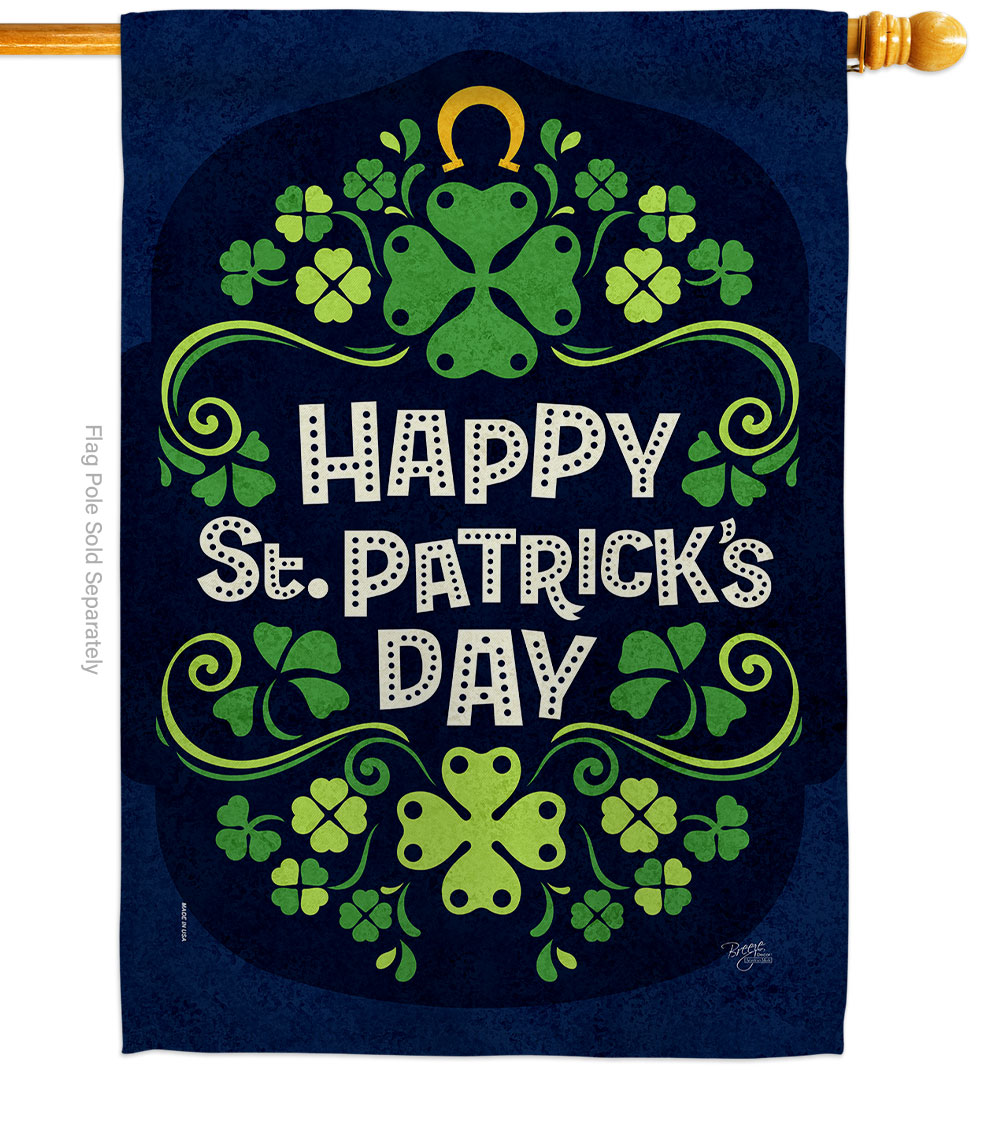 28 x 40 in. Lucky St Paricks House Flag Springtime Patrick Double-Sided Decorative Vertical Flags Decoration Banner Garden Yard Gift