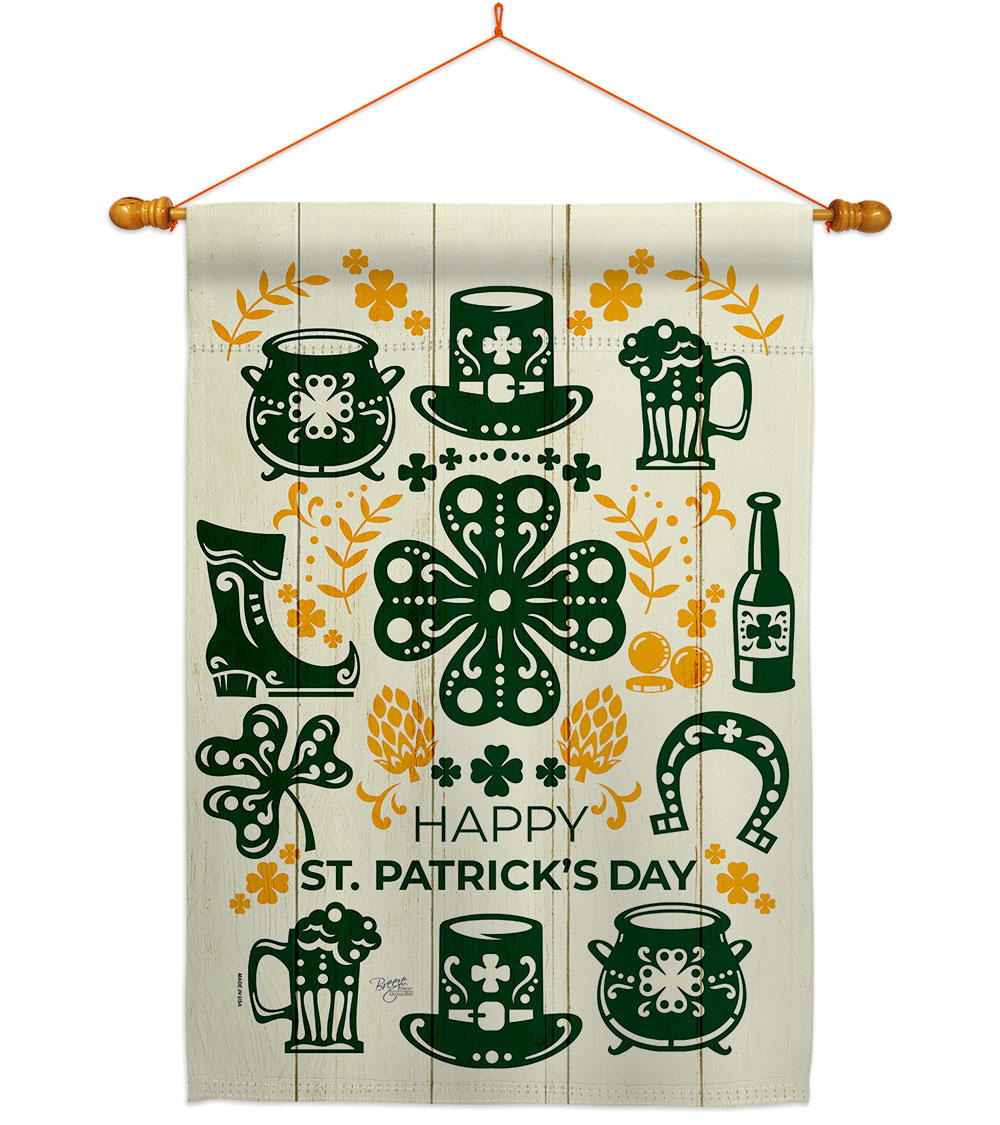 28 x 40 in. Irish for A Day House Flag Set Springtime St Patrick Double-Sided Decorative Vertical Flags & Decoration Banner Garden Yard Gift