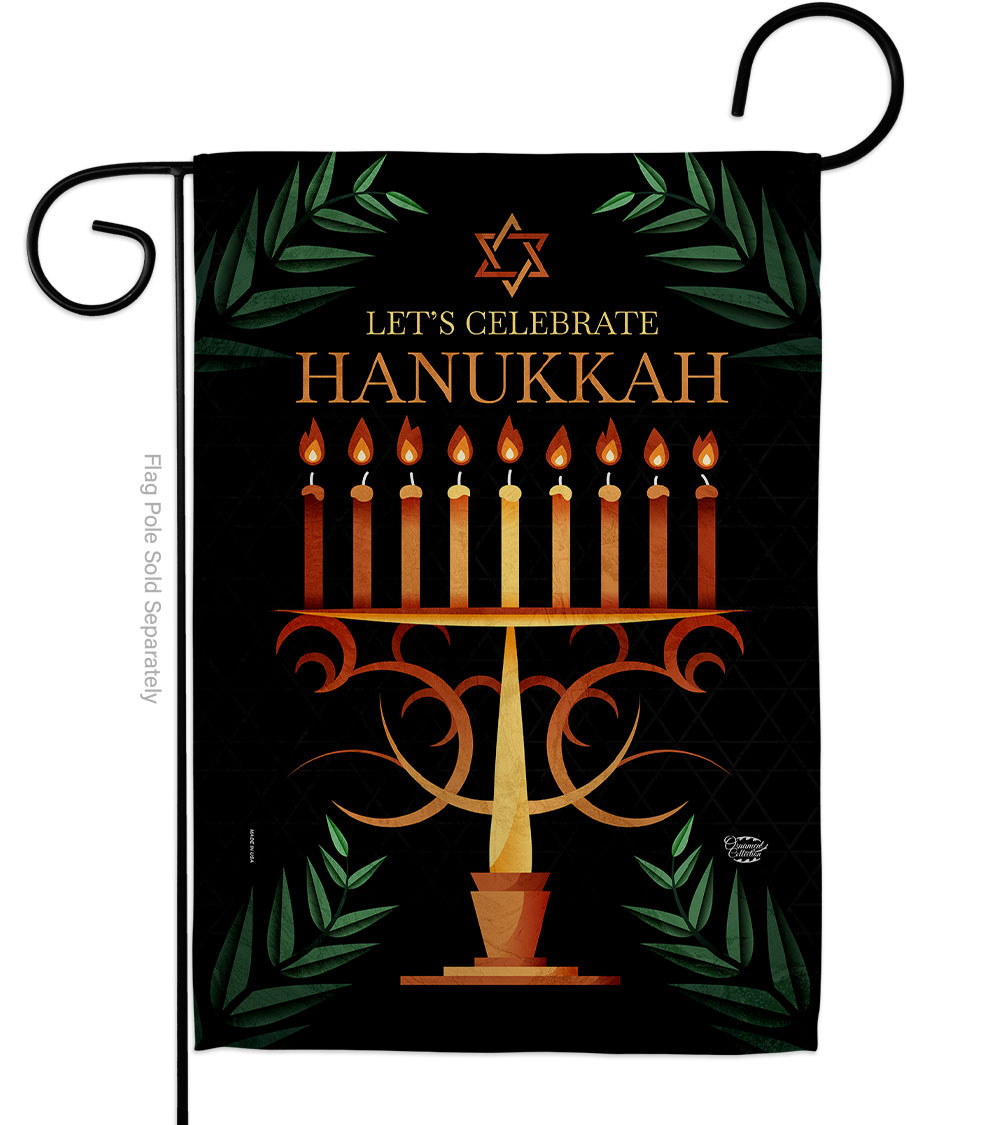 G190011-BO 13 x 18.5 in. Celebrate Hanukkah Garden Flag for Wintertime Double-Sided Decorative Vertical Flags & House Decoration Banner Yard Gift