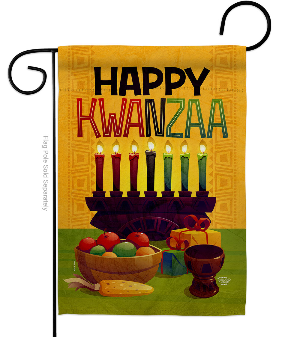 G190020-BO 13 x 18.5 in. Harvest Kwanzaa Garden Flag for Black History Double-Sided Decorative Vertical Flags & House Decoration Banner Yard Gift