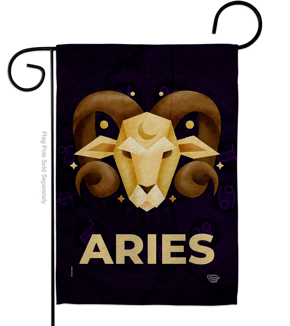 13 x 18.5 in. Aries Garden Flag for Interests Zodiac Double-Sided Decorative Vertical Flags & House Decoration Banner Yard Gift