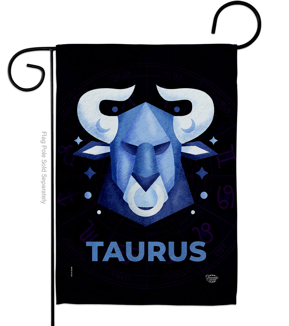 13 x 18.5 in. Taurus Garden Flag for Interests Zodiac Double-Sided Decorative Vertical Flags & House Decoration Banner Yard Gift