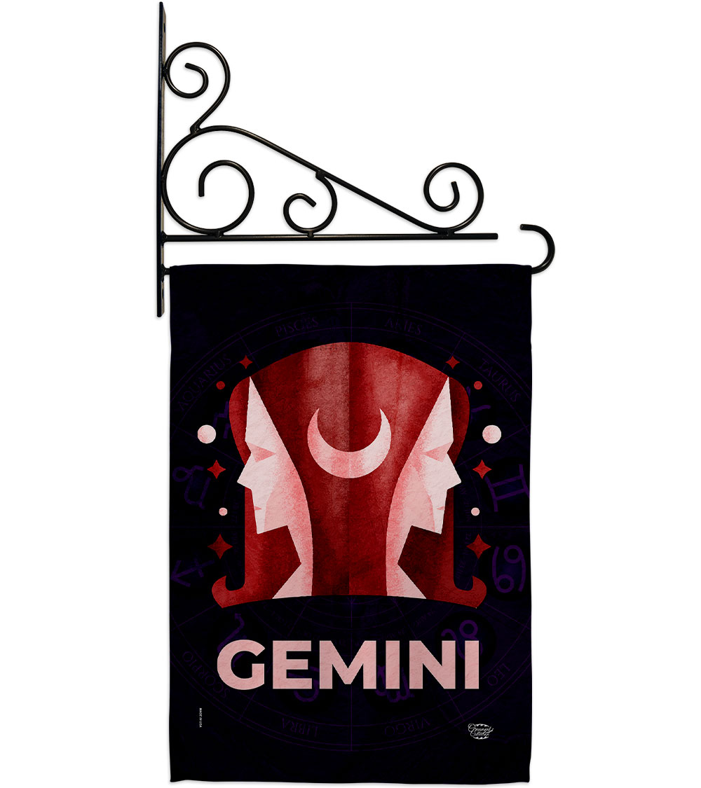 13 x 18.5 in. Gemini Garden Flag Set for Interests Zodiac Double-Sided Decorative Vertical Flags & House Decoration Banner Yard Gift