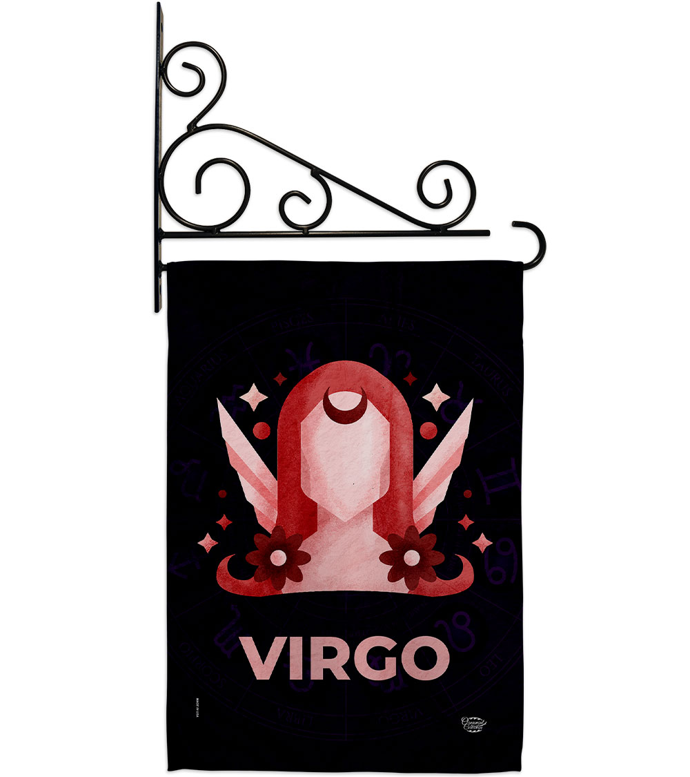 13 x 18.5 in. Virgo Garden Flag Set for Interests Zodiac Double-Sided Decorative Vertical Flags & House Decoration Banner Yard Gift
