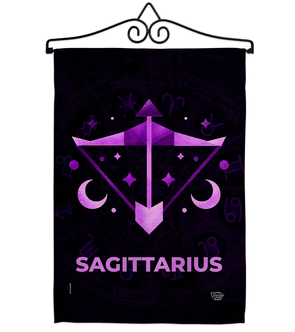 13 x 18.5 in. Sagittarius Garden Flag Set for Interests Zodiac Double-Sided Decorative Vertical Flags & House Decoration Banner Yard Gift