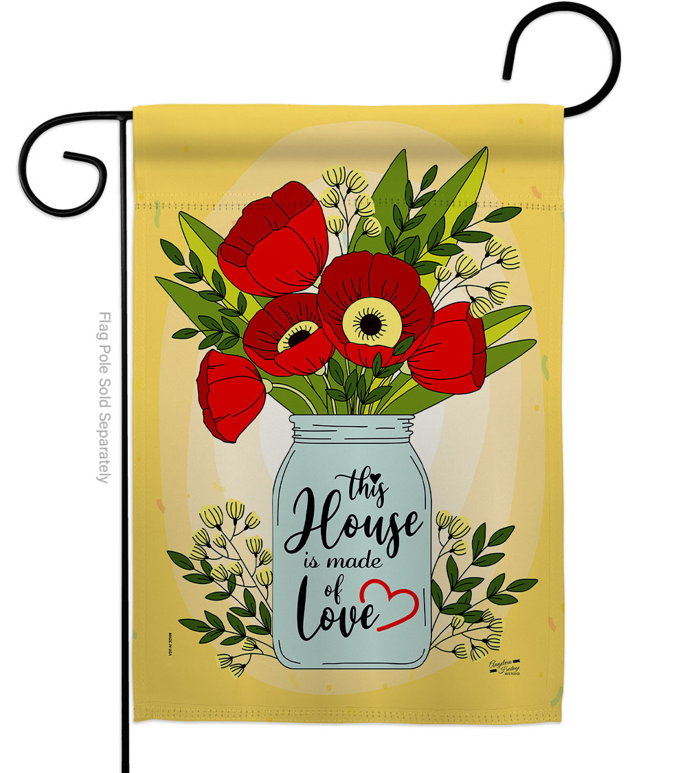 G135207-BO House of Love Floral Double-Sided Decorative Garden Flag, Multi Color