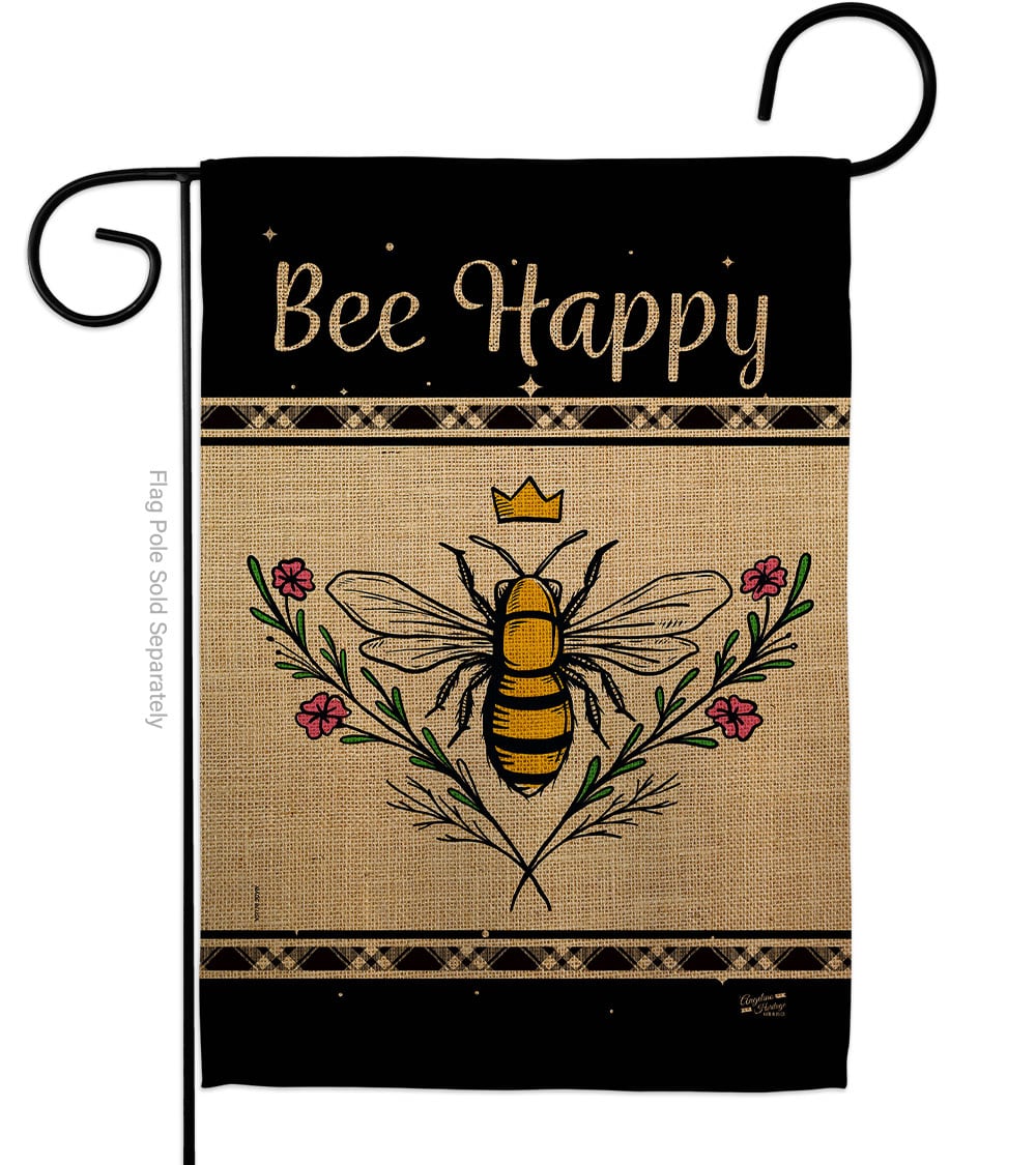 G135208-BO Queen Bee Happy Friends Double-Sided Decorative Garden Flag, Multi Color