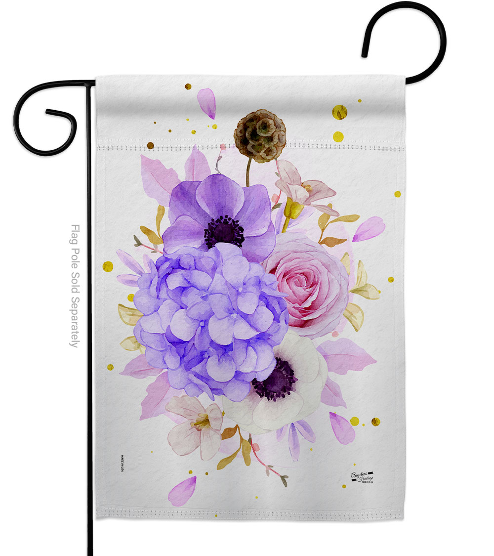G135605-BO Flower Arrangment Floral Double-Sided Decorative Garden Flag, Multi Color