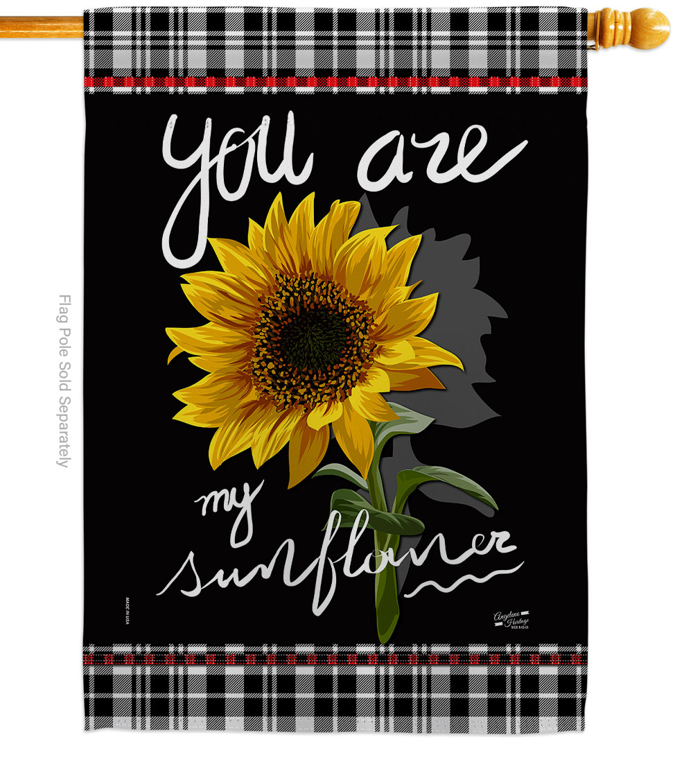 H137253-BO My Sunflower Floral Double-Sided Garden Decorative House Flag, Multi Color