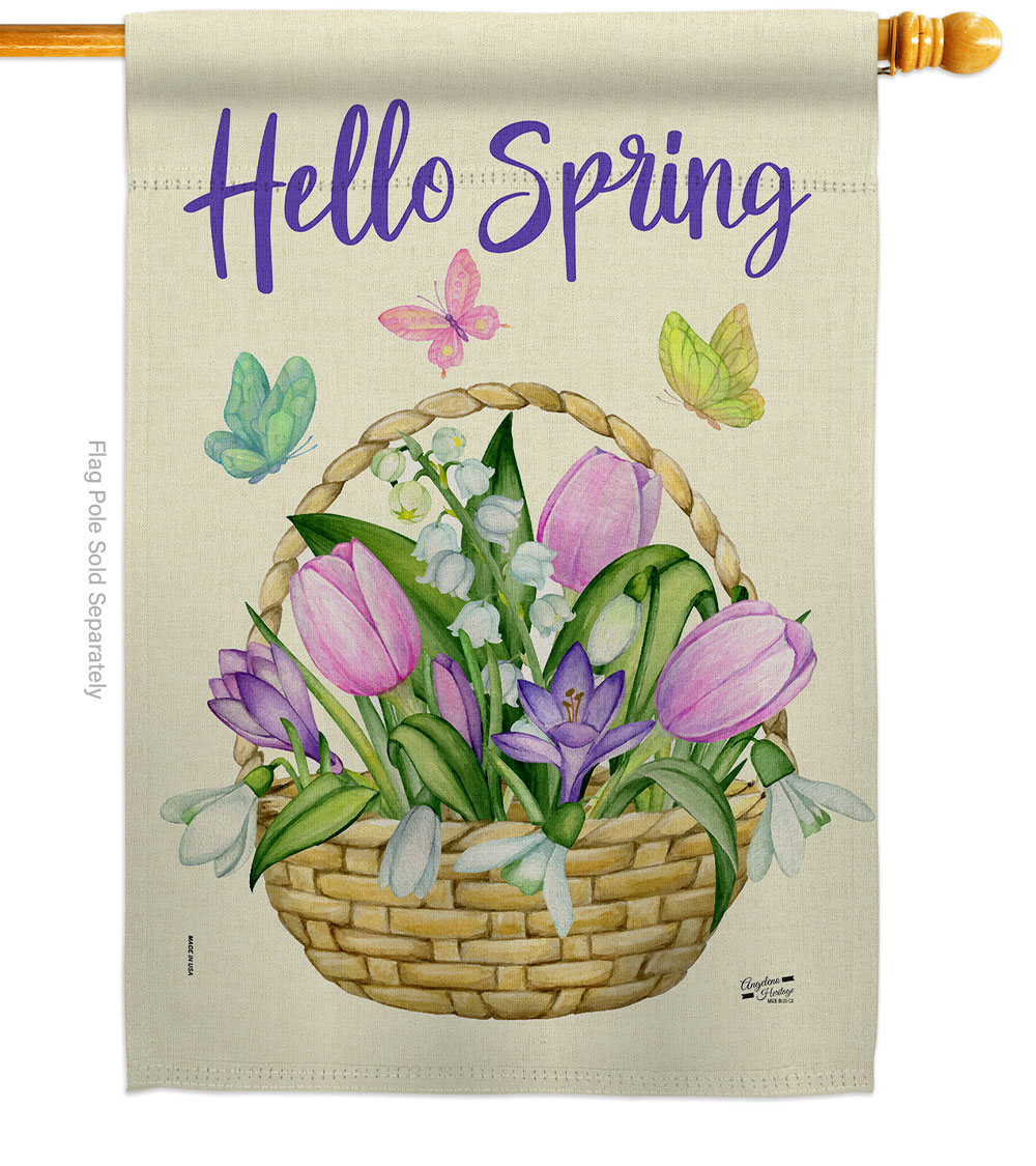 Spring Garden Floral Double-Sided Garden Decorative House Flag, Multi Color