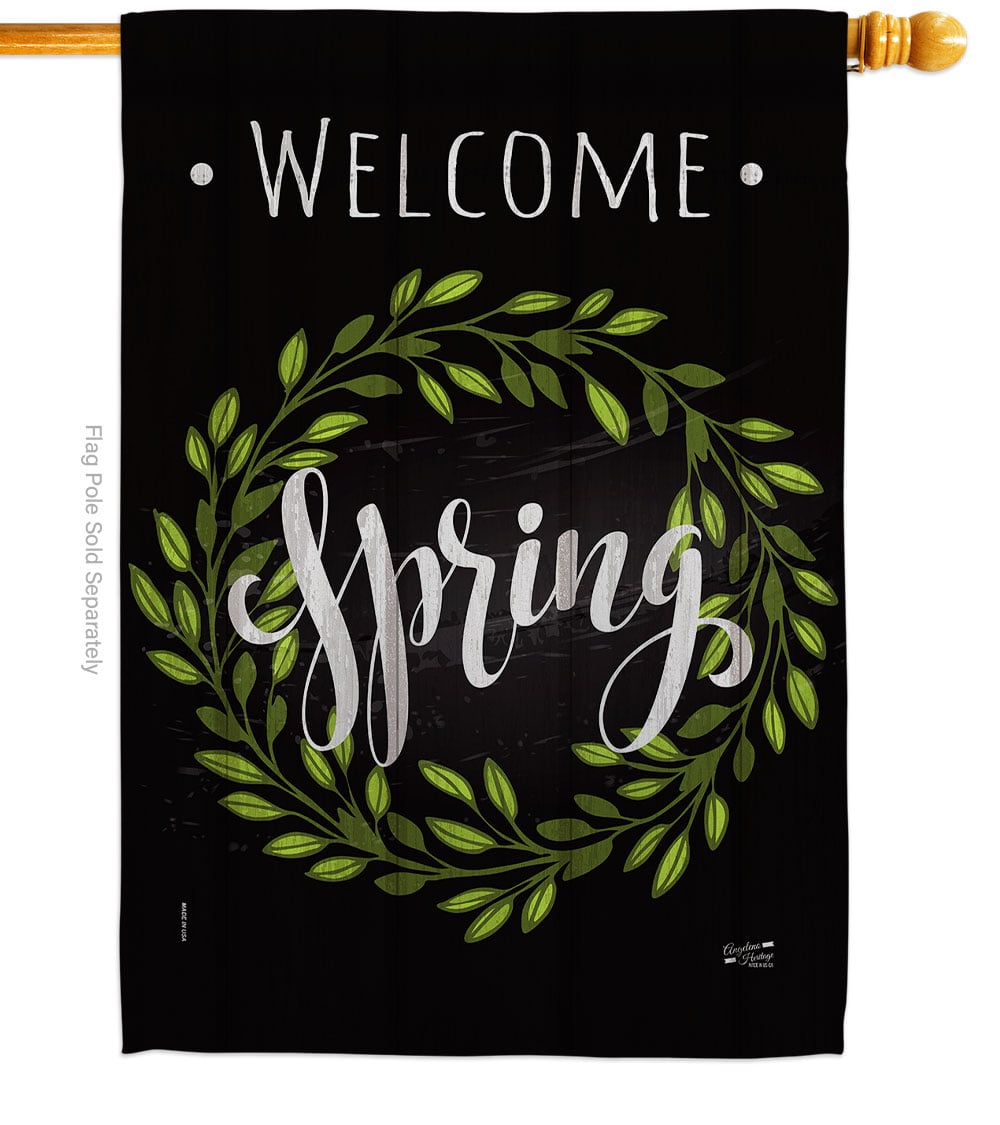 Spring Wreath Floral Double-Sided Garden Decorative House Flag, Multi Color