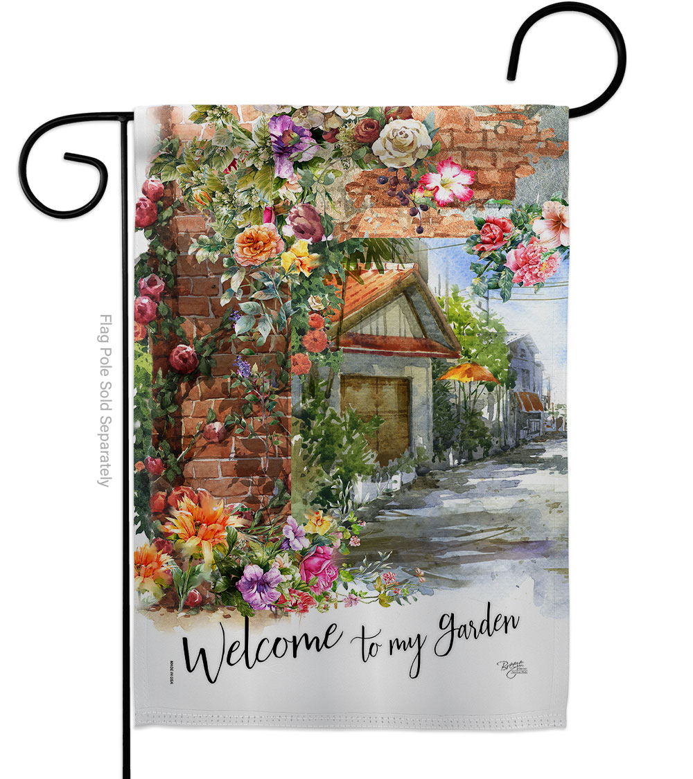 G150084-BO My Garden View Flag Floral Double-Sided Decorative Garden Flag, Multi Color