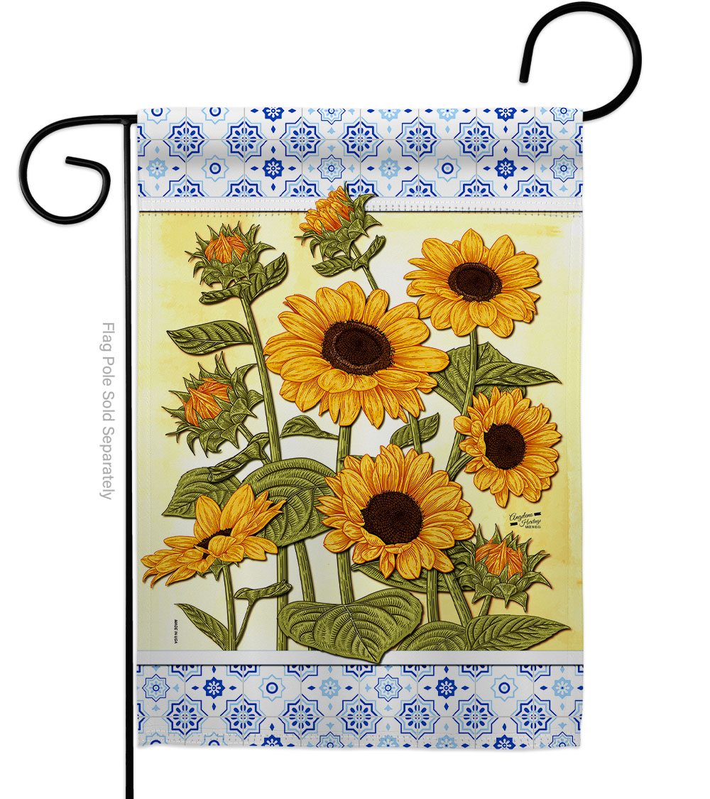 G154109-BO Sunflowers Floral Double-Sided Decorative Garden Flag, Multi Color