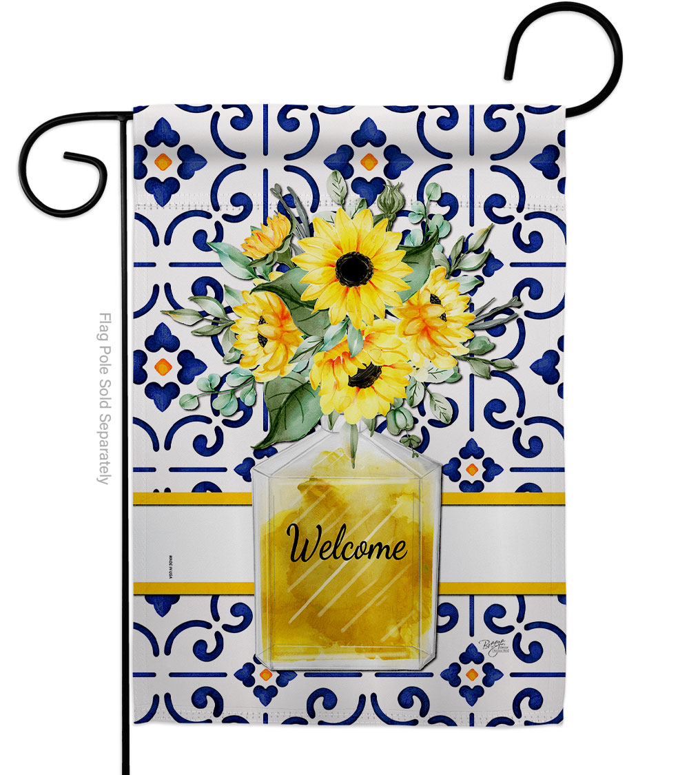 G154115-BO Sunflower Bouquet Floral Double-Sided Decorative Garden Flag, Multi Color