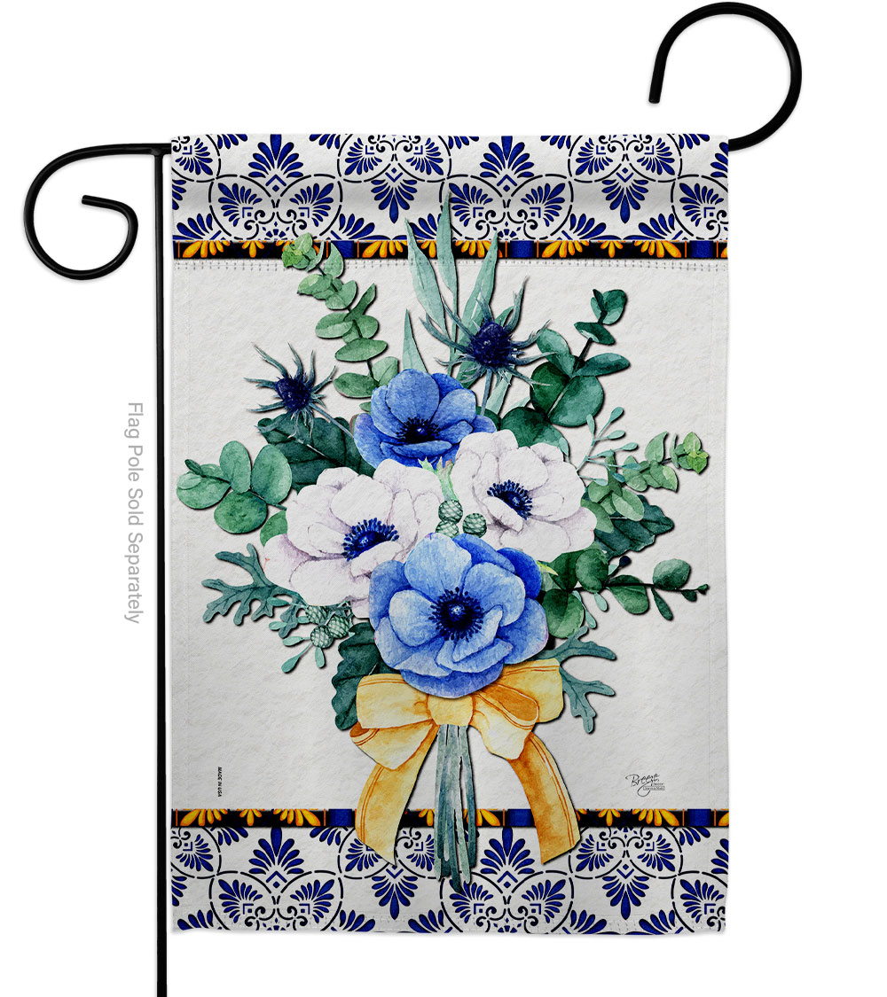 G154116-BO Baby Blue Bouquet Floral Double-Sided Decorative Garden Flag, Multi Color