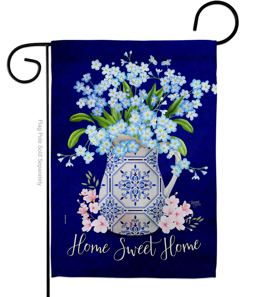 G154119-BO Little Flowers Vase Floral Double-Sided Decorative Garden Flag, Multi Color