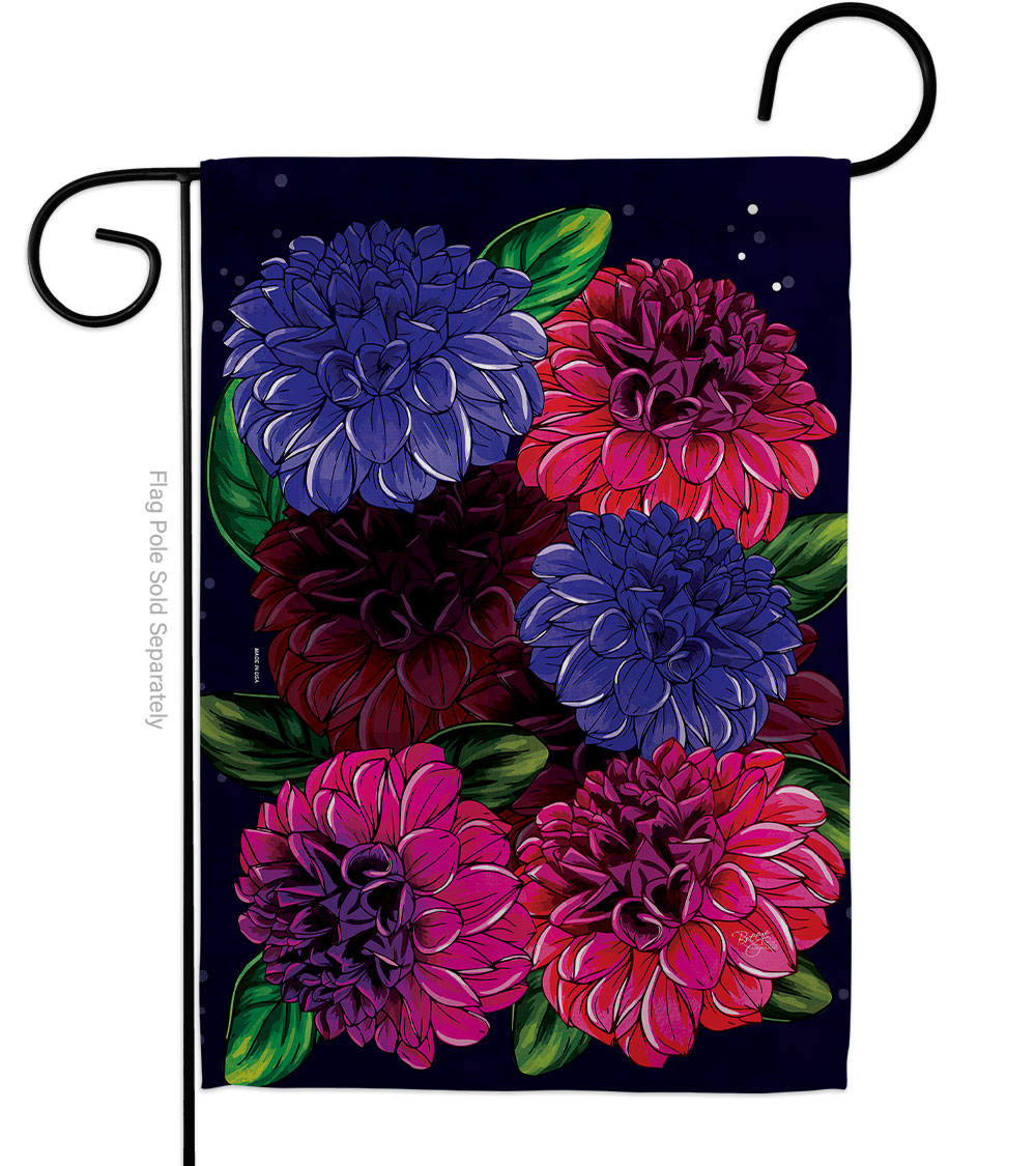 G154148-BO My Dahlia Floral Double-Sided Decorative Garden Flag, Multi Color