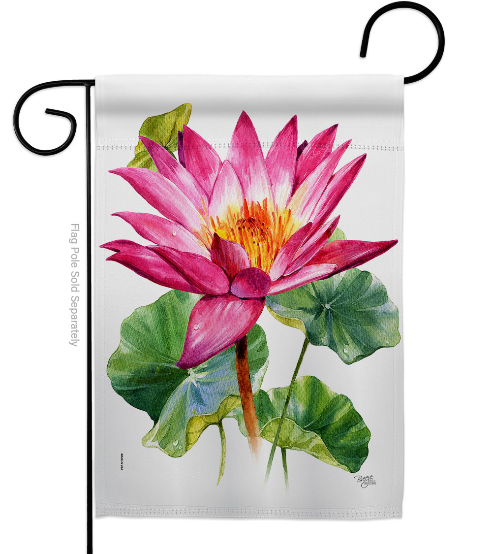 G154150-BO Lotus Floral Double-Sided Decorative Garden Flag, Multi Color