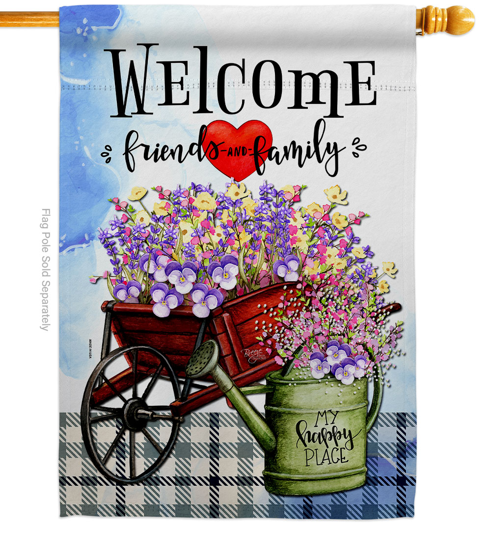 My Happy Place Floral Double-Sided Garden Decorative House Flag, Multi Color