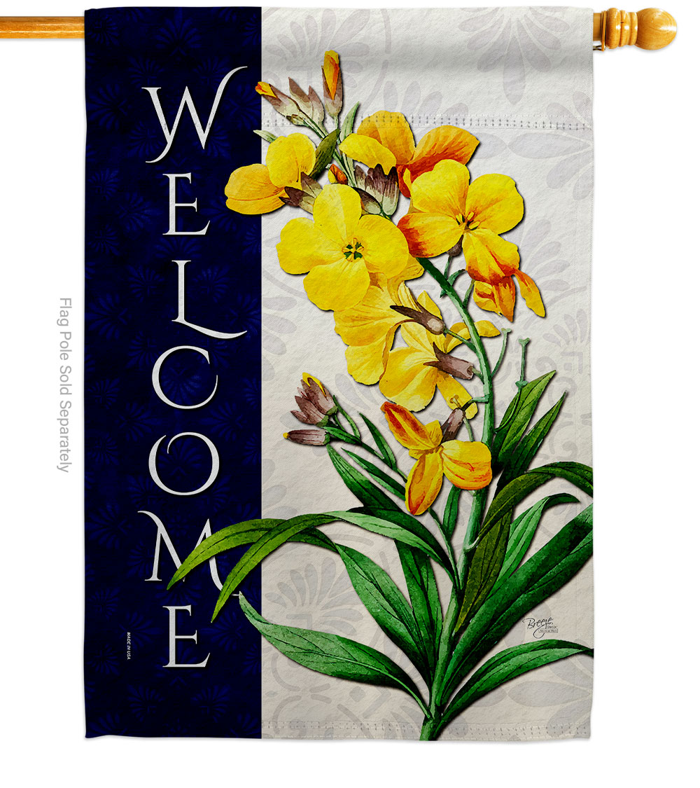 Spring Yellow Flowers Floral Double-Sided Garden Decorative House Flag, Multi Color