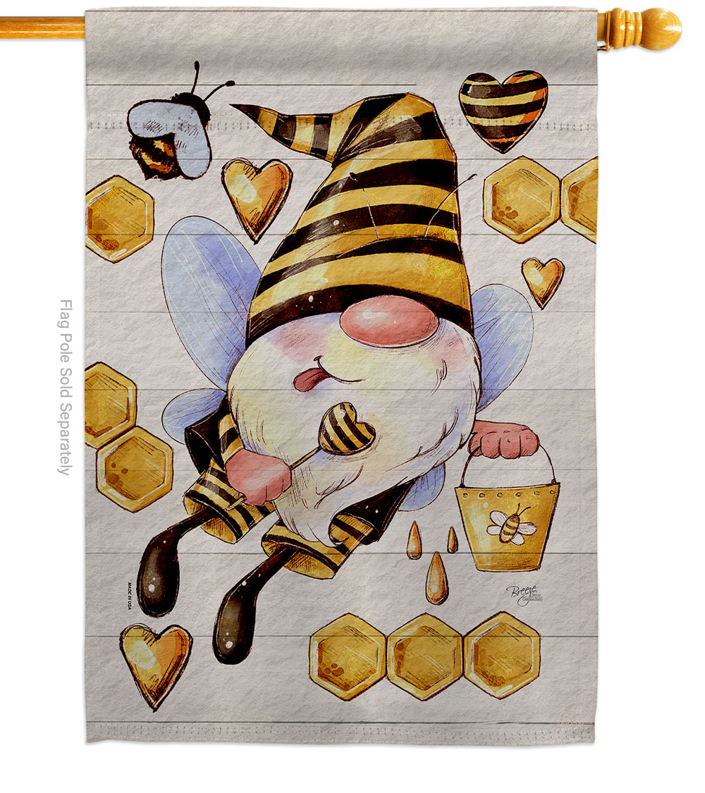 Honey Gnome Friends Double-Sided Garden Decorative House Flag, Multi Color