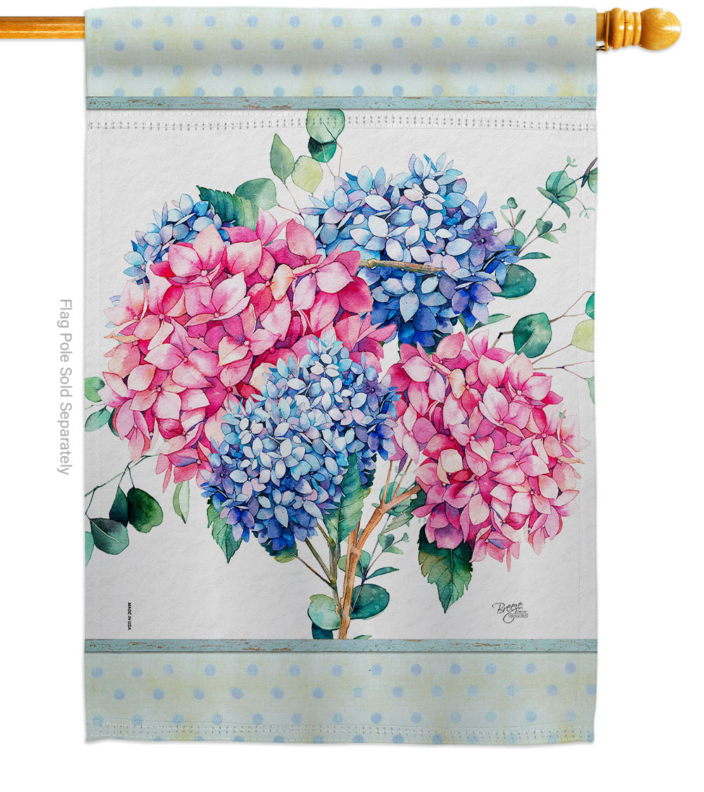 Hydrogens Floral Double-Sided Garden Decorative House Flag, Multi Color