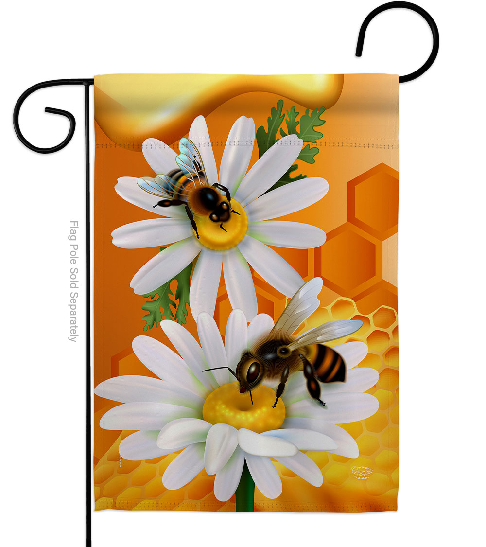 Sweet Honey Friends Double-Sided Decorative Garden Flag, Multi Color