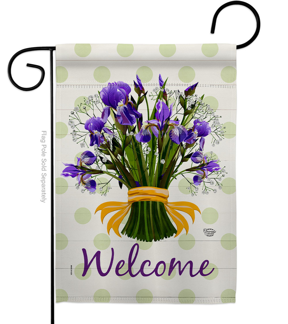 Iris Bouquet Floral Double-Sided Decorative Garden Flag, Multi Color