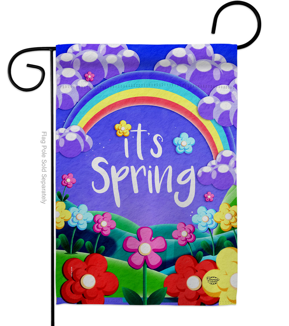 Colorful Spring Floral Double-Sided Decorative Garden Flag, Multi Color