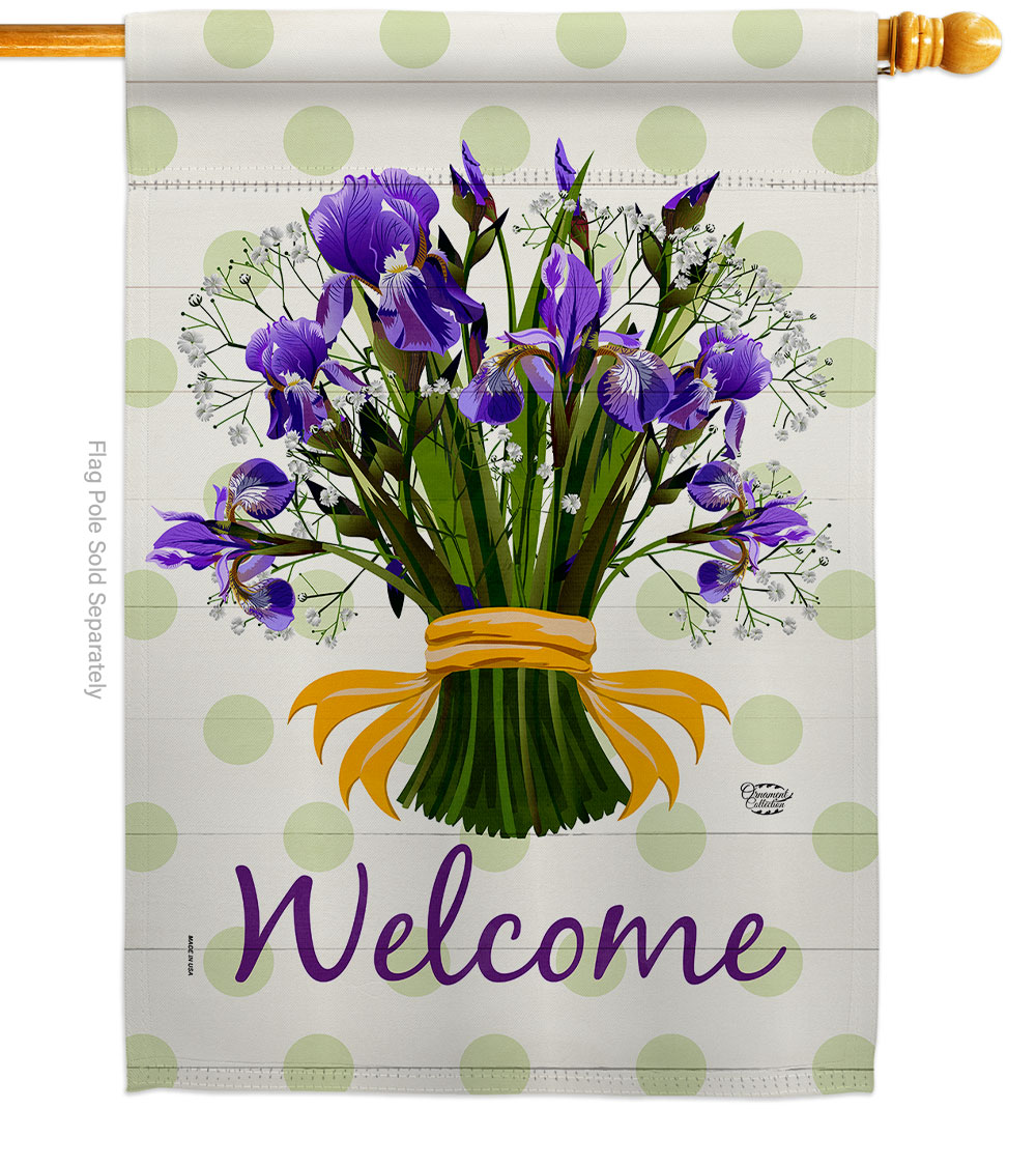 Iris Bouquet Floral Double-Sided Garden Decorative House Flag, Multi Color
